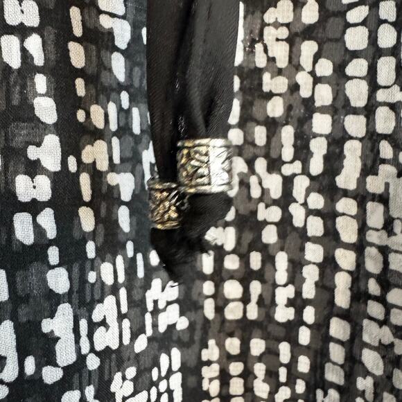 AB Studio Women's Black and White Printed Tunic Top L Made in USA, Retro y2k - Picture 5 of 8